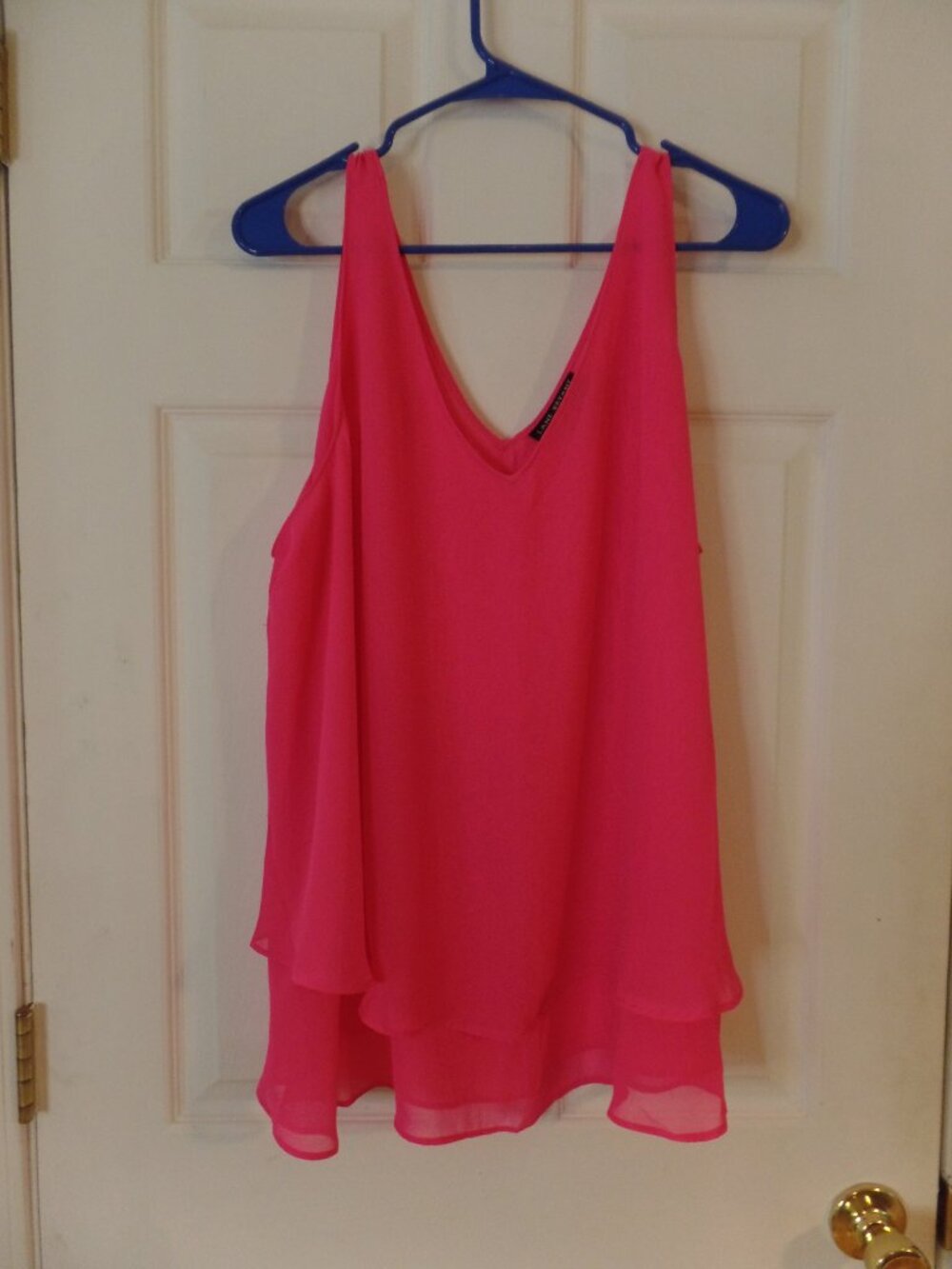 Lane Bryant 18 18W Double Layer Chiffon Swing Camisole Pink Sleeveless Tank Top